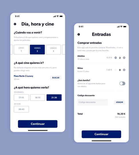 Cine Yelmo: filtros para acotar la cartelera por horario, sala y formato