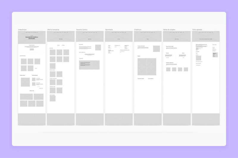 IES Islas Filipinas · Wireframes