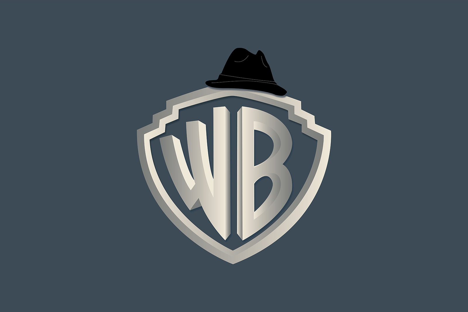 DiseÃ±o del escudo WB con el sombrero de Rocky sobre Ã©l.